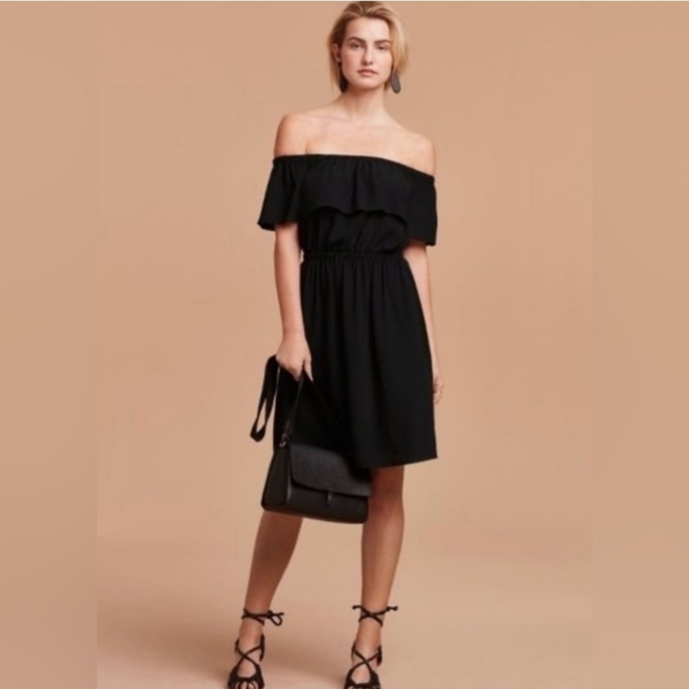 Aritzia Wilfred Hosta Black Off-The-Shoulder Dress Women's Size XS